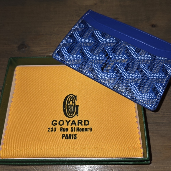 Goyard Blue and Black Patterned Card Holder NIB - Picture 2 of 4